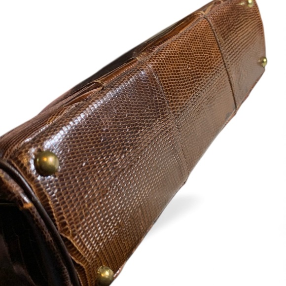 Vintage Brown Textured Clutch (item#b130) - Picture 4 of 7